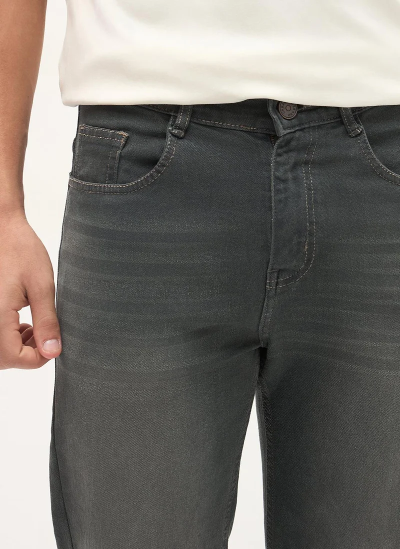 Urbano Fashion  Urbano Fashion Men's Dark Grey Regular Fit Heavy Washed Denim Jeans Stretchable for Men | Best Price UAE